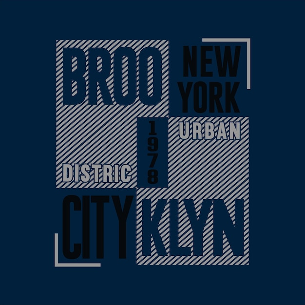 Nyc brooklyn-typografie für druckt-shirt premium-vektor