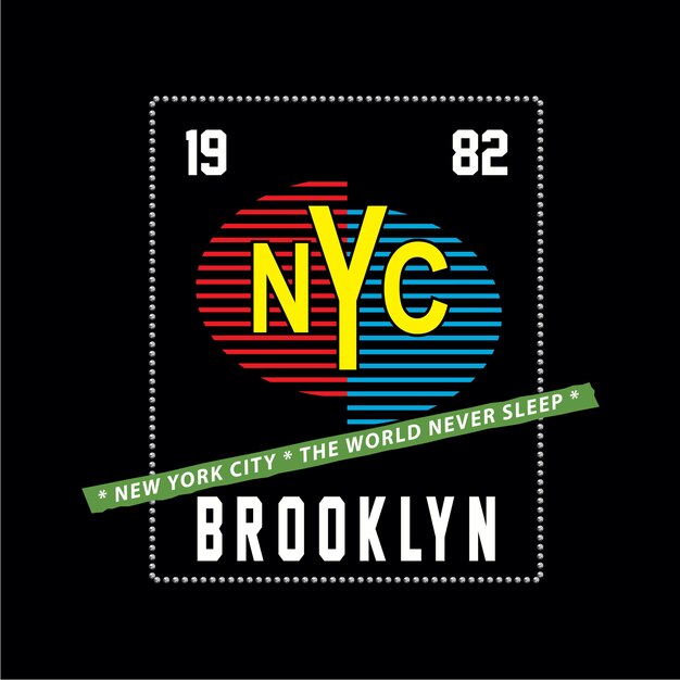 Nyc brooklyn-typografie-t-shirt designvektor