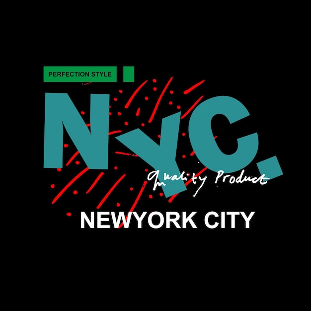 NYC New York City Design Typografie Vektordesign Text Illustration T-Shirt Druck