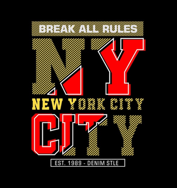 NYC New York City Design Typografie Vektorgrafik T-Shirt