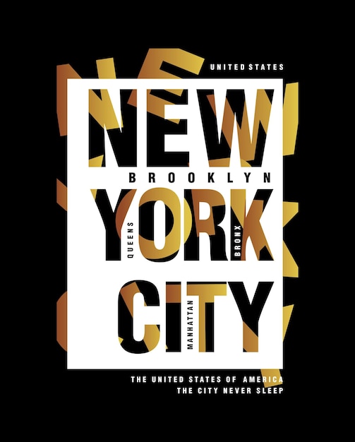 Nyc new york design typografie vektordesign text illustration zeichen t-shirt grafikdruck