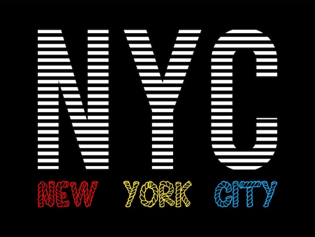 Vektor nyc-typografie-designvektor für druckt-shirt