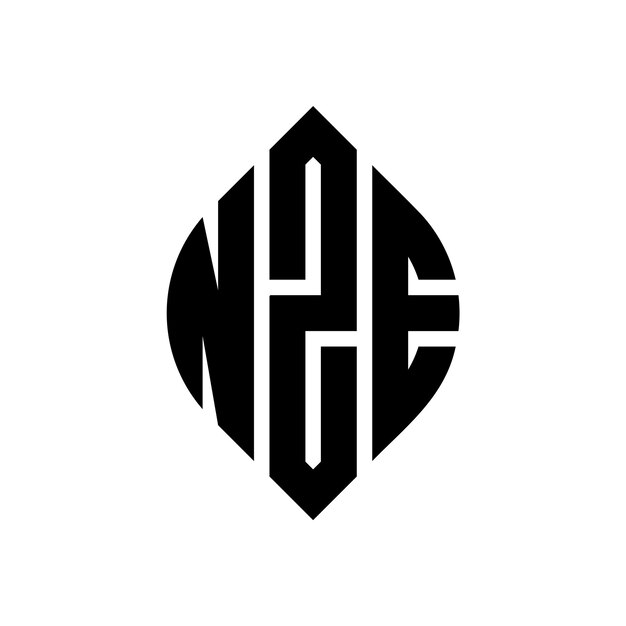Vektor nze kreisbuchstaben-logo-design mit kreis- und ellipseform nze ellipse-buchstaben mit typografischem stil die drei initialen bilden ein kreis-logo nze circle emblem abstract monogram buchstaben mark vektor