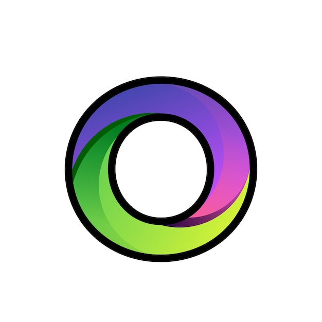 O-Brief-Logo-Design bunter Farbverlauf