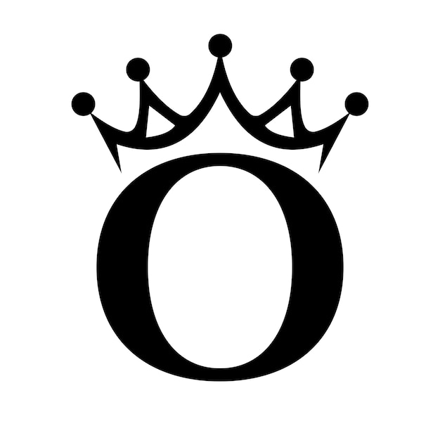 O Kronen-Logo für die Königin Zeichen Buchstabe Schönheit Mode Stern Elegant Luxus-Symbol