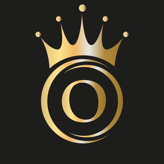 O Letter Crown Logo Royal Crown Logo für Spa Yoga Schönheit Mode Star Elegantes Luxuszeichen
