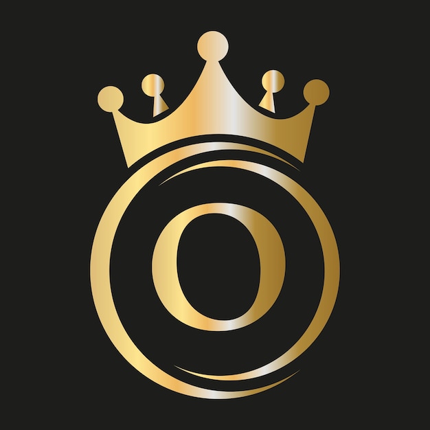 O Letter Crown Logo Royal Crown Logo für Spa Yoga Schönheit Mode Star Elegantes Luxuszeichen
