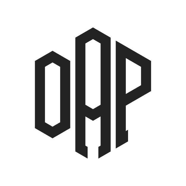 OAP-Logo-Design Anfangsbuchstaben OAP-Monogramm-Logo in sechseckiger Form
