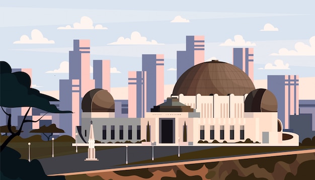 Observatorium in Los Angeles, Karikaturlandschaft.