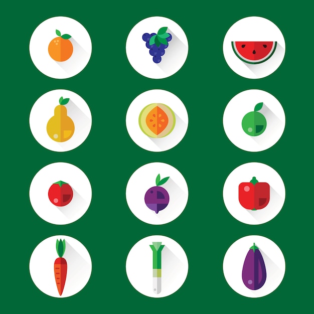 Vektor obst und gemüse symbole