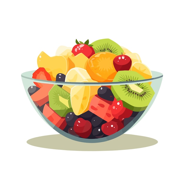 Obstsalat in einer schüsselillustration