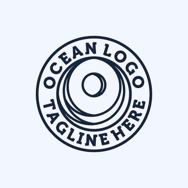 Ocean wave logo design exklusives logo-symbol oder symbol des ozeans kreative und minimalistische wave-logo-vorlage moderne strichzeichnungen ocean water oder wave template design sun and sea logo concept inspiration