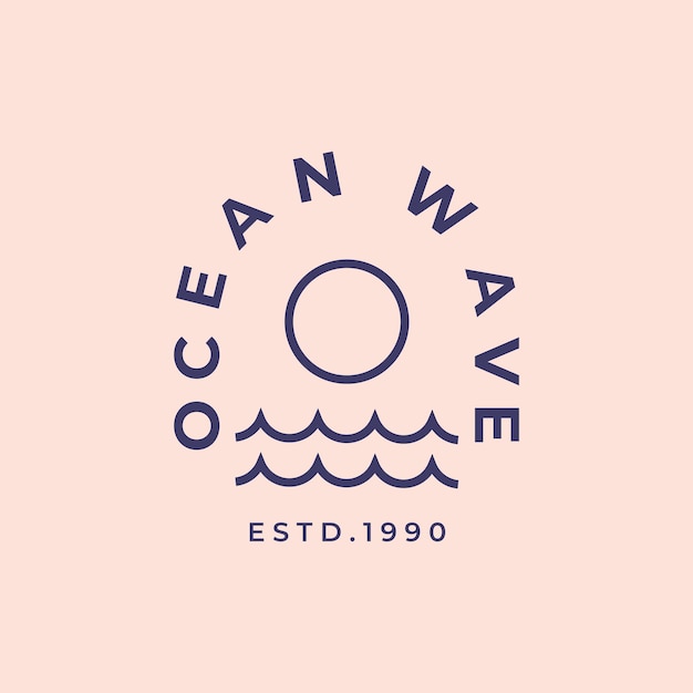 Ocean wave logo vektor minimalistisches design