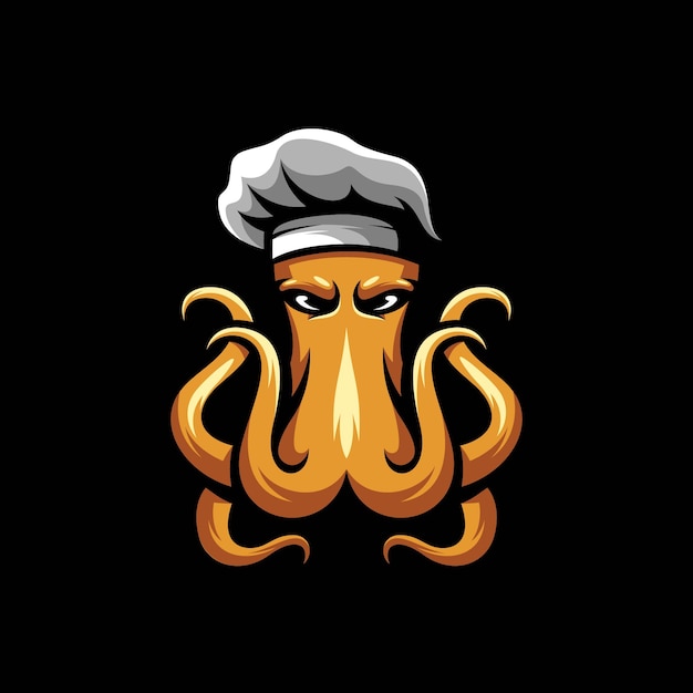 Octopus chef illustration design