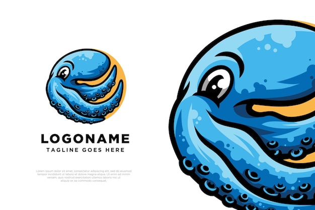 Octopus logo design illustration