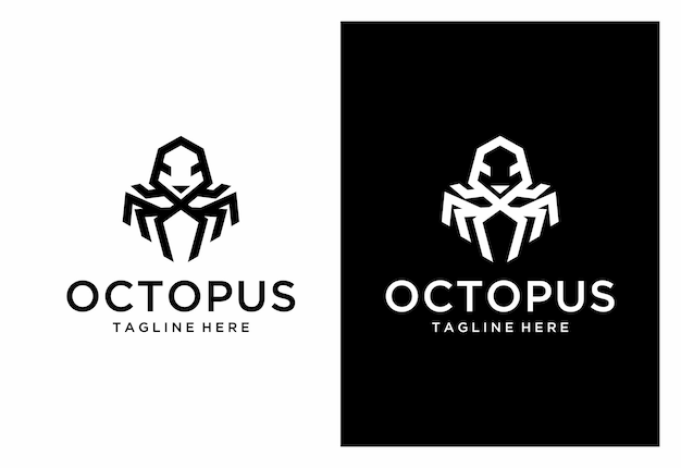 Octopus logo kraken vektor icon line art gliederung download