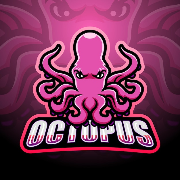 Octopus maskottchen esport illustration