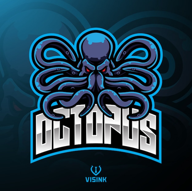 Octopus sport maskottchen logo design