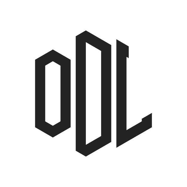 ODL-Logo-Design Anfangsbuchstaben ODL-Monogramm-Logo in sechseckiger Form