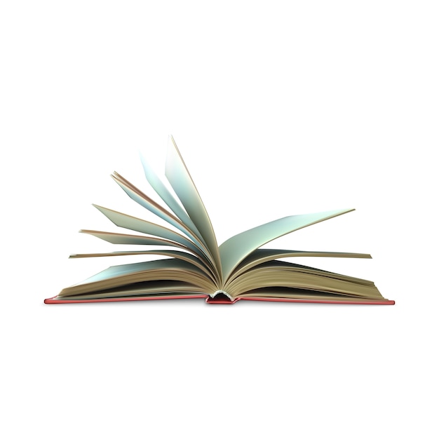 Öffnen Sie die Buchvorlage mit weißen Seiten