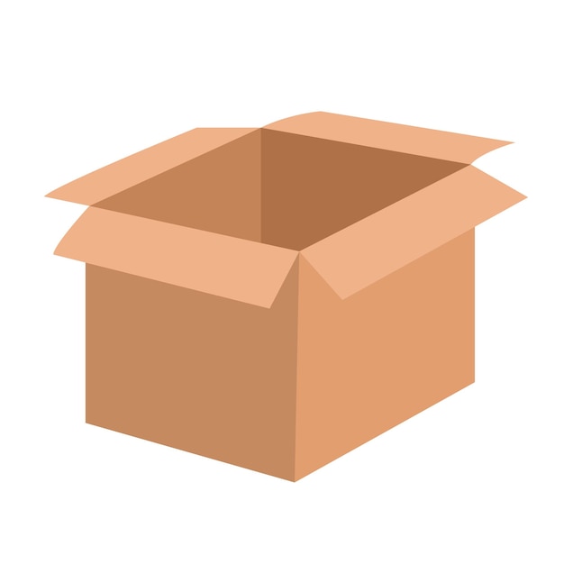 Öffnete Box-Vektorillustration, isoliert auf weißem Hintergrund