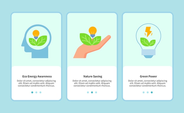 Öko-energie für mobile app vorlage ui web
