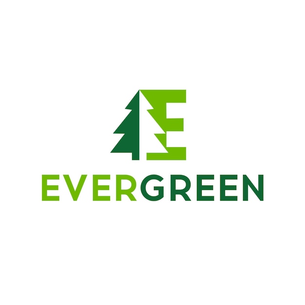 Öko-logo evergreen logo vektor logo-vorlage wald-symbol grafikdesign logo-symbol