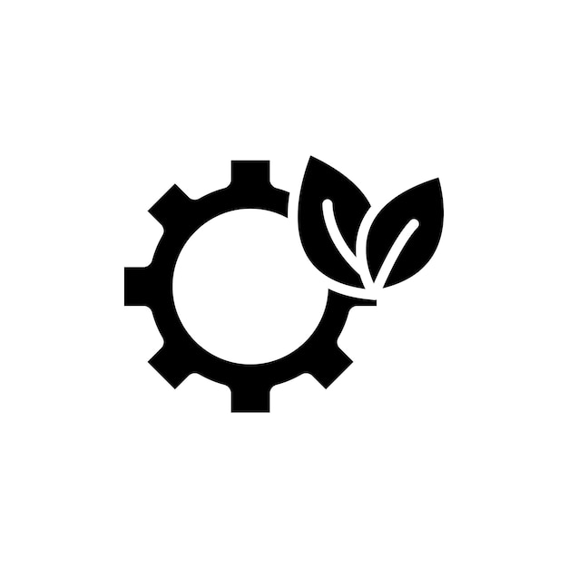 Ökologie-Ikonensatz Umwelt-Bio-Blatt-Vektor-Symbol in einem schwarzen gefüllten und umrissenen Stil Grüne Revolution-Zeichen