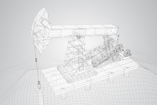 Vektor Ölderrick-vektor 3d-objekt bergbau von mineralien