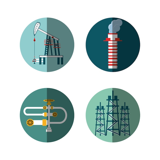 Ölindustrie stellen icons