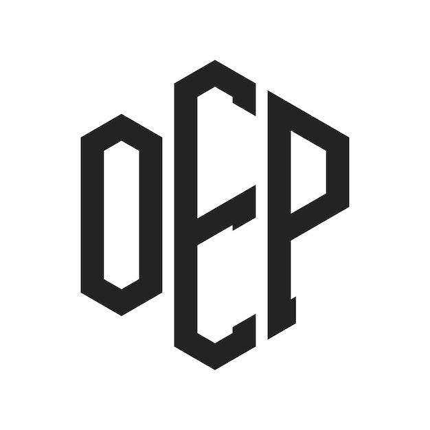 OEP-Logo-Design Anfangsbuchstaben OEP-Monogramm-Logo in sechseckiger Form
