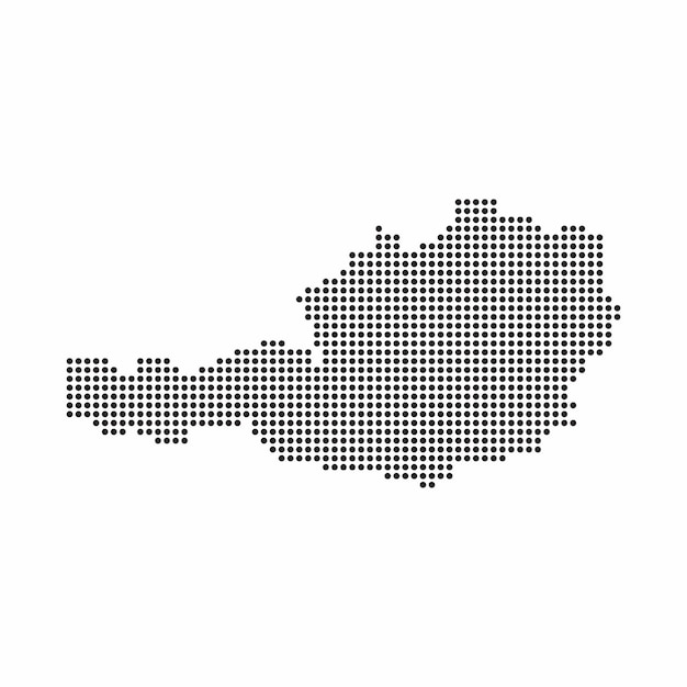 Vektor Österreichische landkarte aus abstraktem halbtonpunktmuster