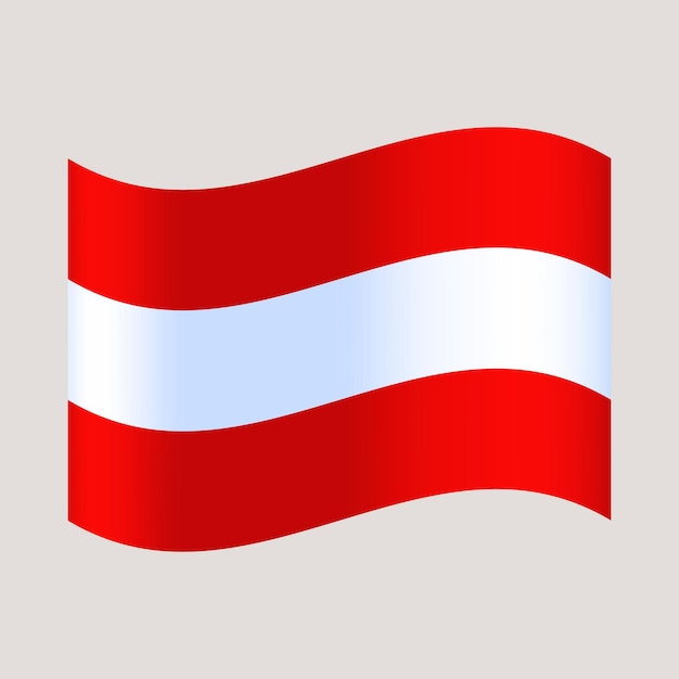 österreichische Wellenflagge Vektorillustration Nationalflagge isoliert auf hellem Hintergrund
