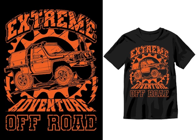 Off road leistungsstarker monstertruck, vektordesign, illustration, 4x4 offroad-t-shirt-design