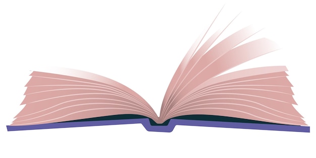 Offenes Buch mit flatternden Seiten Vektorillustration