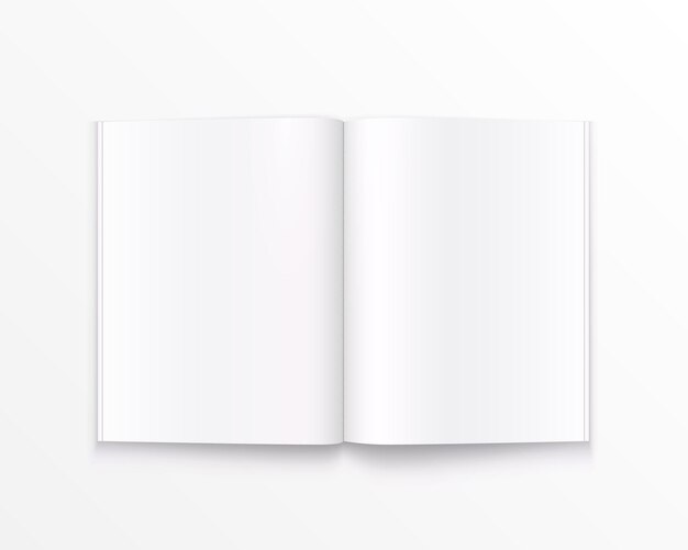 Offenes papierbuch mit textkunst. vektor-illustration