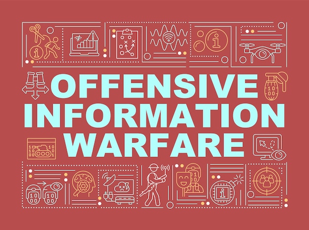 Offensive information warfare wortkonzepte rotes banner