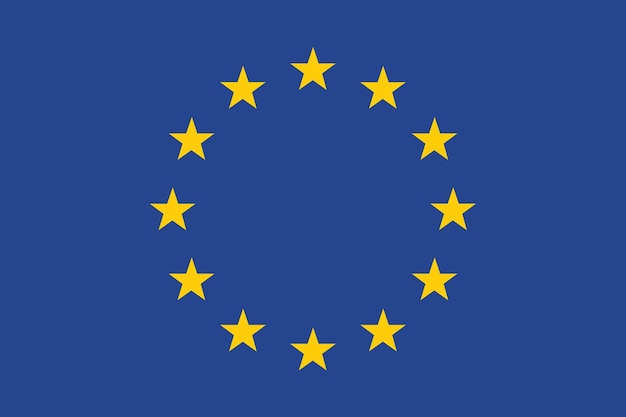 Offizielle Farben der Flagge der Europäischen Union und digitale Vektorillustration der Proportionen