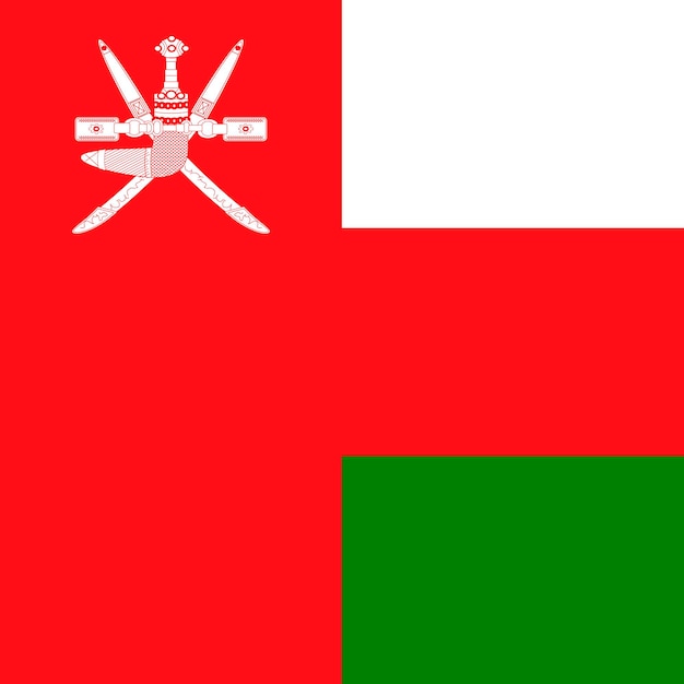 Vektor offizielle farben der oman-flagge vektorillustration