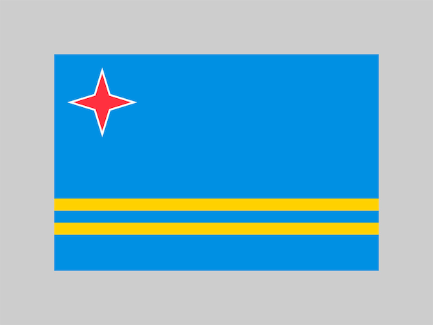 Offizielle farben und proportionen der aruba-flagge. vektorillustration