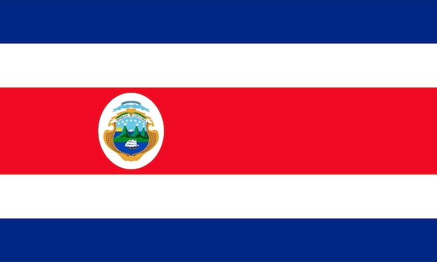 Vektor offizielle farben und proportionen der costa rica-flagge. vektorillustration