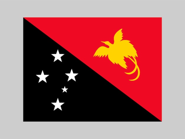 Offizielle farben und proportionen der flagge von papua-neuguinea vektorillustration