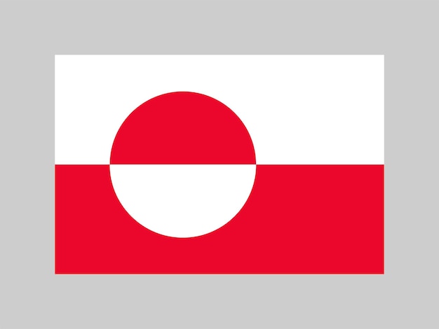 Offizielle Farben und Proportionen der grönländischen Flagge. Vektorillustration
