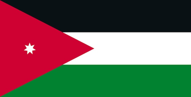 Vektor offizielle farben und proportionen der jordan-flagge korrekt nationale jordan-flagge