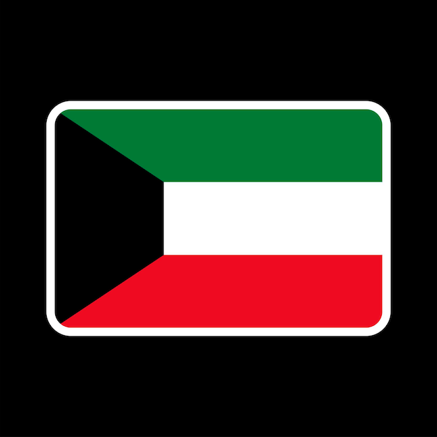 Offizielle farben und proportionen der kuwait-flagge. vektorillustration