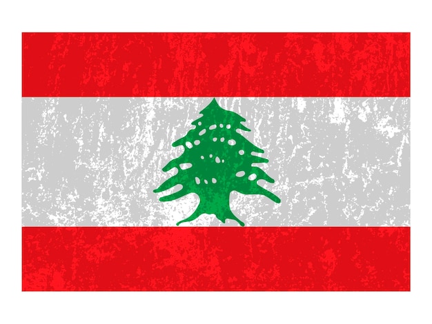 Offizielle farben und proportionen der libanon-grunge-flagge vektorillustration