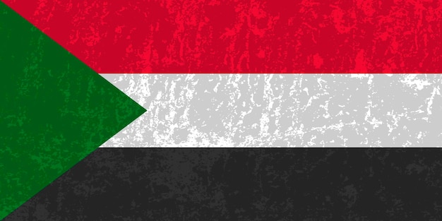Offizielle farben und proportionen der sudanesischen flagge vektorillustration
