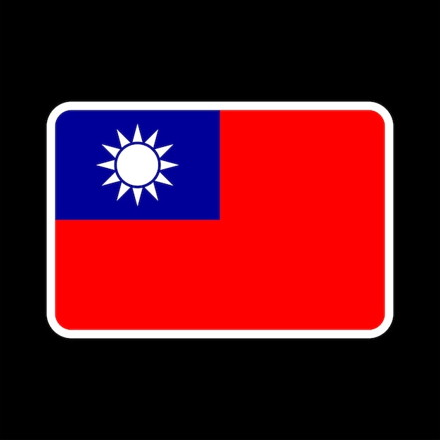 Vektor offizielle farben und proportionen der taiwan-flagge. vektorillustration