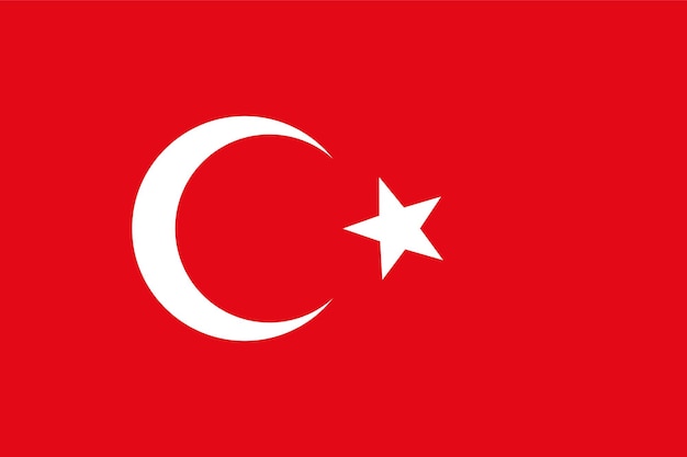 Vektor offizielle nationalflagge der türkei, vektorgrafik