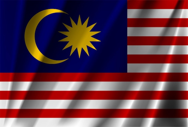 Offizieller malaysischer nationalflaggenvektor